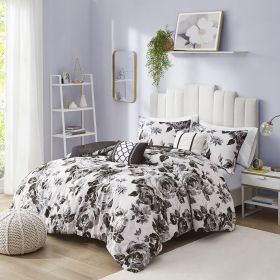King/Cal King Floral Print Comforter Set