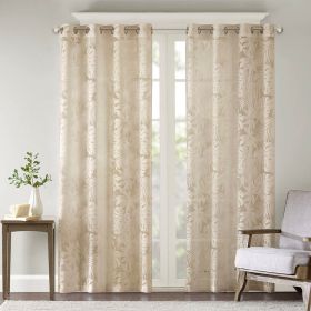Palm Leaf Burnout Window Sheer Natural 50x84"