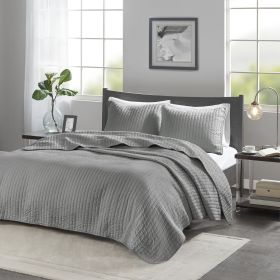 2 Piece Quilt Set Grey Twin/Twin XL