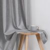 Chyhomenyc Uptown Faux Silk Silver  Curtains 84 Inch Length 2 Panels for Bedroom