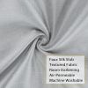 Chyhomenyc Uptown Faux Silk Silver  Curtains 84 Inch Length 2 Panels for Bedroom