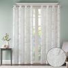 Palm Leaf Burnout Window Sheer White 50x63"