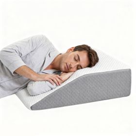 Wedge Pillow, Body Pillow , White& Grey (Option: 7Inch)