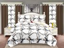 Quilted Bedspread & Curtain Set 9 Piece, Queen Size - Bedding Ensemble with Sheer Filtering Drapes, 1.6" Grommet Top, Machine Washable