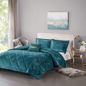 Full/Queen Velvet Duvet Cover Set with Throw Pillow (Color: as Pic)