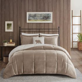 King Plush to Sherpa Down Alternative Comforter Set (Color: as Pic)
