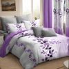 9-Piece Purple Vine Bedding & Curtain Set (Queen/King/Cal King) - Quilted Microfiber Bedspread + Sheer Curtains