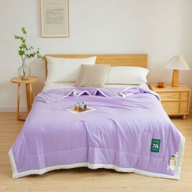Antibacterial Raw Cotton Washable Summer Cool Quilt (Option: Taro Purple-220x240cm)